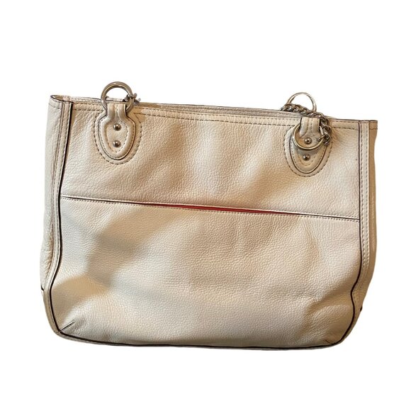 Coach White Leather Purse with Chain Handles - Picture 2 of 5